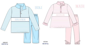 Name Smocked Winter Pullover Set Collection ~ PO24C ~ Ships to LBC in late December, then to you!