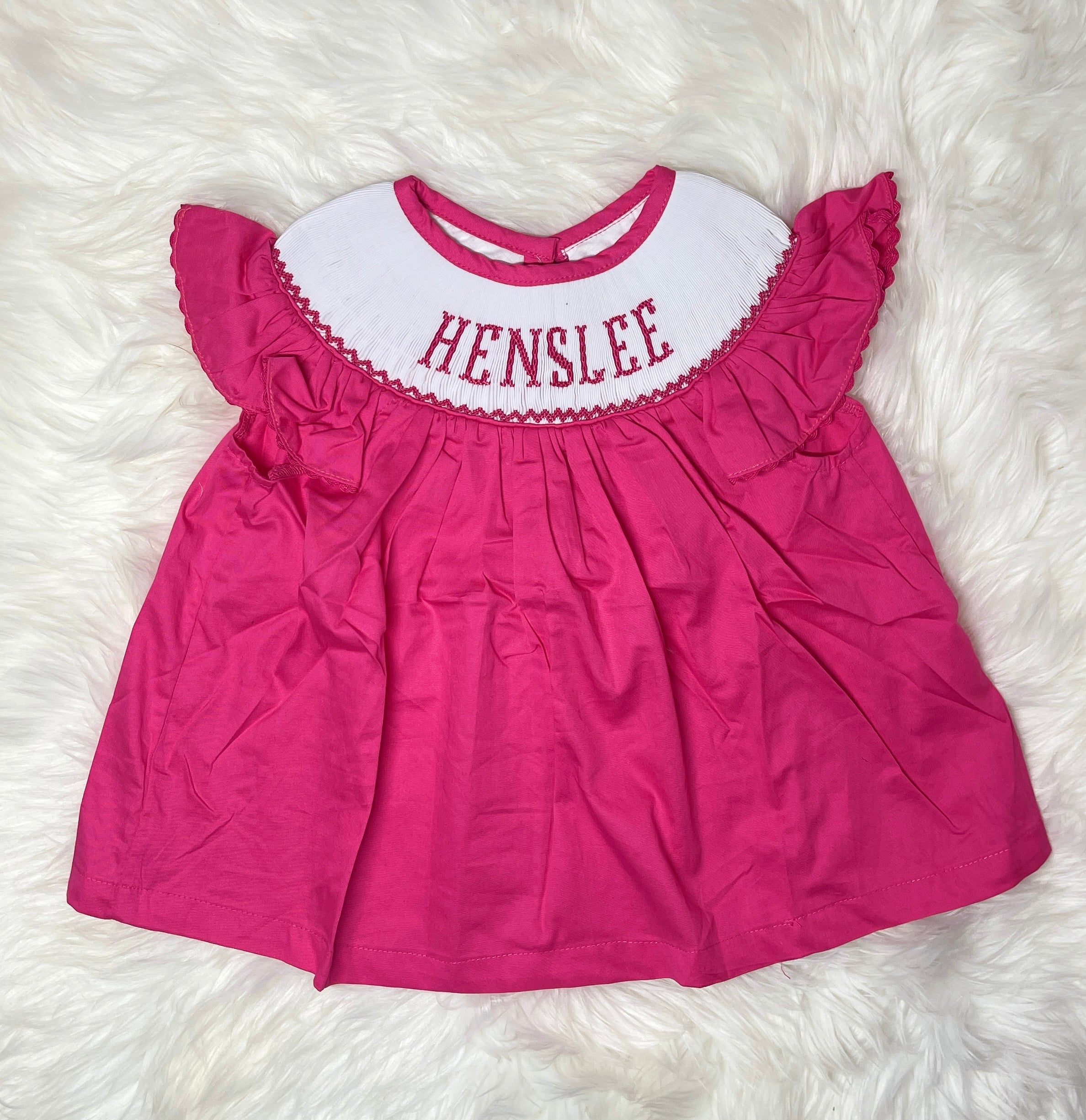 RTS: Smocked Everyday Shirt - Name: HENSLEE