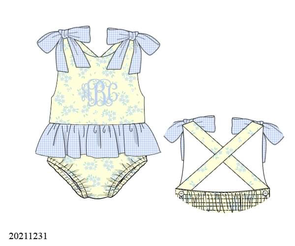 RTS: Gingham & Floral Girls 1pc